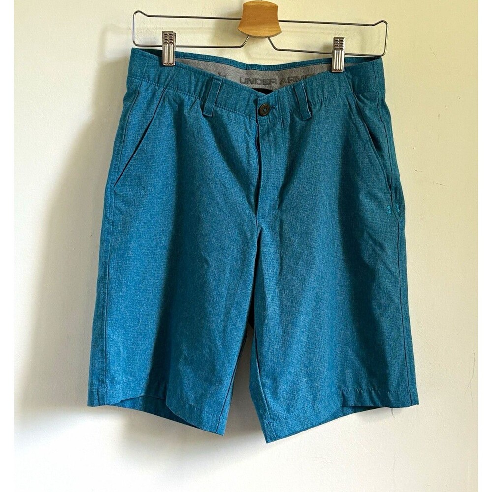 Under Armour HeatGear Blue Men’s Polyester Chino Shorts Loose Fit 11" Inseam 32